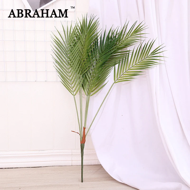 80cm 7 Fork Large Artificial Tree Fake Palm Leaves Tropical Plants Plastic Leafs Green Tree Foliage For Home Party Wedding Decor