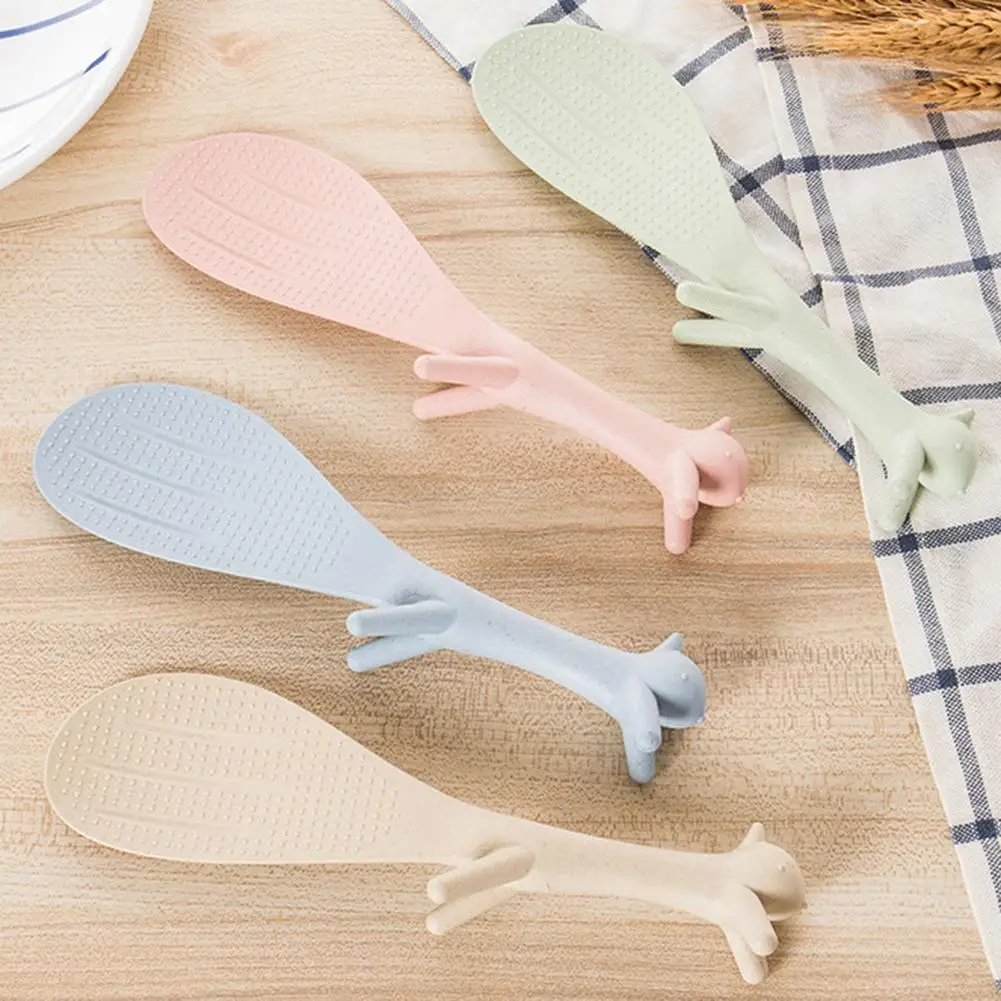 Scoiattolo antiaderente riso Scoop cartone animato pasto cucchiaio Stand utensile da cucina verticale