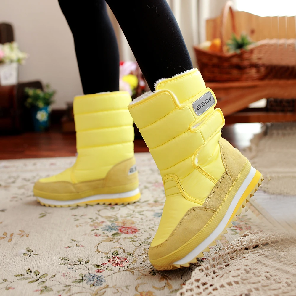 Winter new warm, non-slip, waterproof, thick-soled ankle boots, snow boots, high boots, snow shoes, mid-tube women’s boots