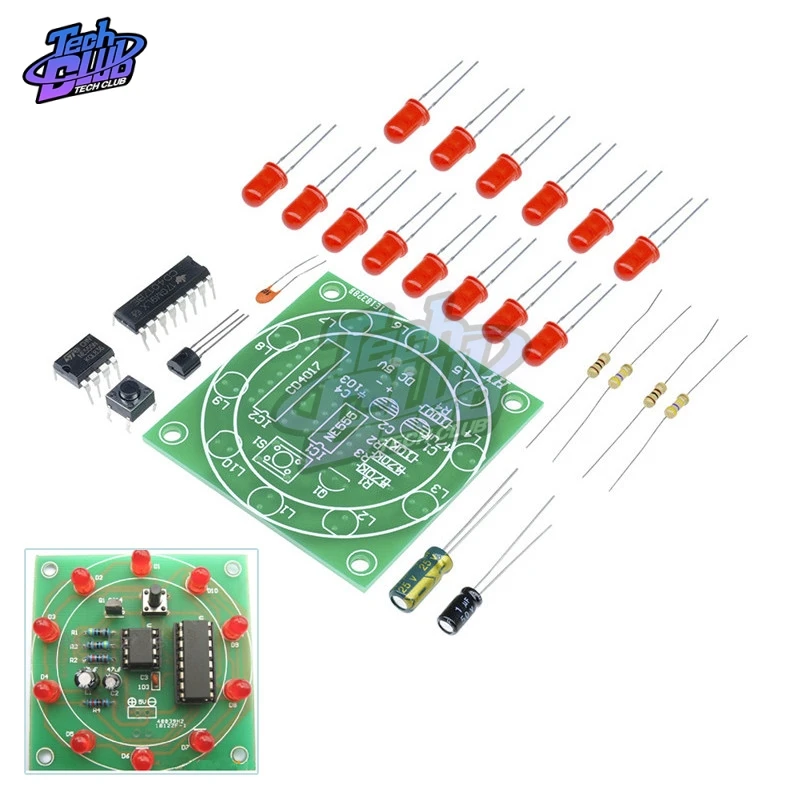 3-5V Lucky Rotary Suite Electronic Suite CD4017 NE555 Self DIY LED Light Kits Production Parts And Components