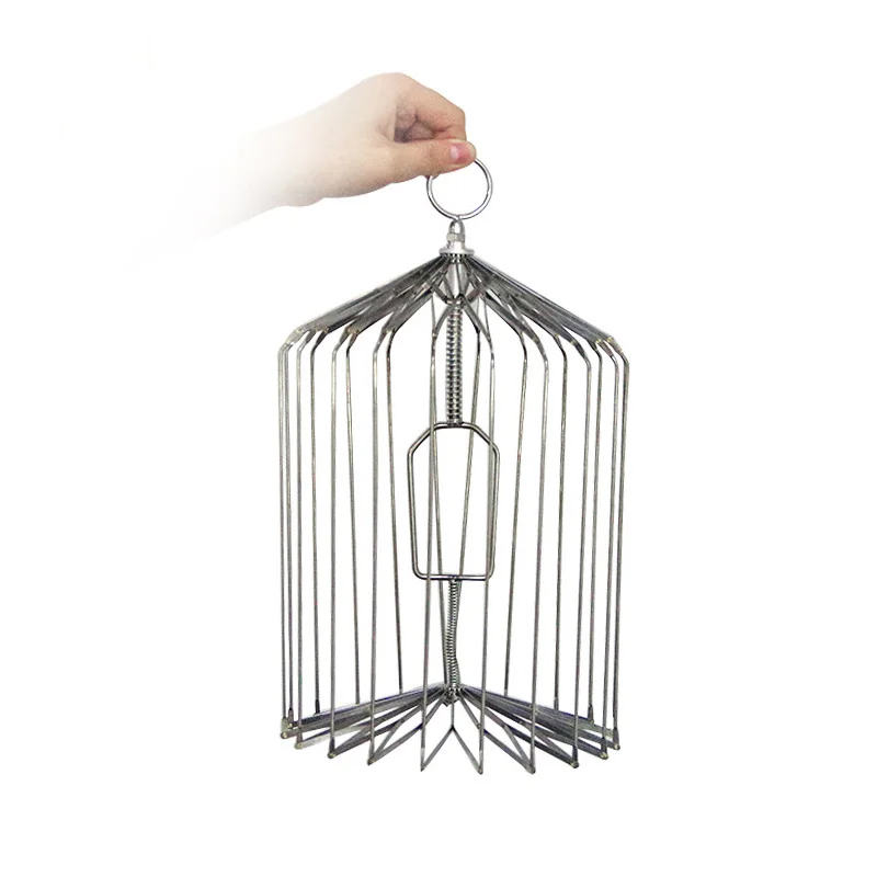 Silver Steel Appearing Bird Cage - Small Size (Dove Appearing Cage) Magic Tricks Magician Stage Illusions Props Gimmick Magia