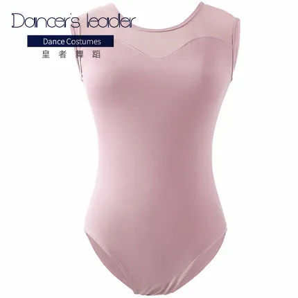 Women Ballet Dance Leotards Sleeveless Peach Heart-Shaped Stitching Collar Swimwear Ballet Gymnastics Pole Dance Bodysuit Top