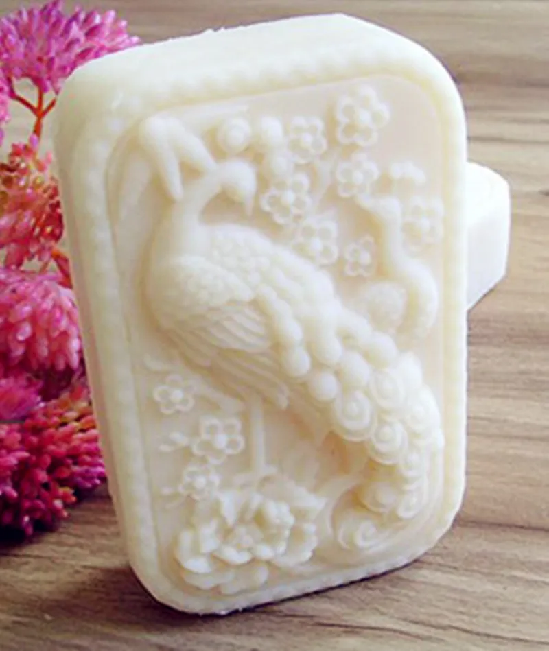 1pcs Parent-child Peacock（S440）Silicone Handmade Soap Mold Crafts DIY Mould