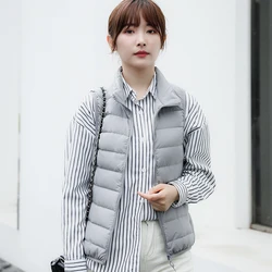 Brand Women Sleeveless Jacket Ultra Light 90% White Duck Down Casual Outwear Vests Portable Windproof Warm Waistcoat Seamless