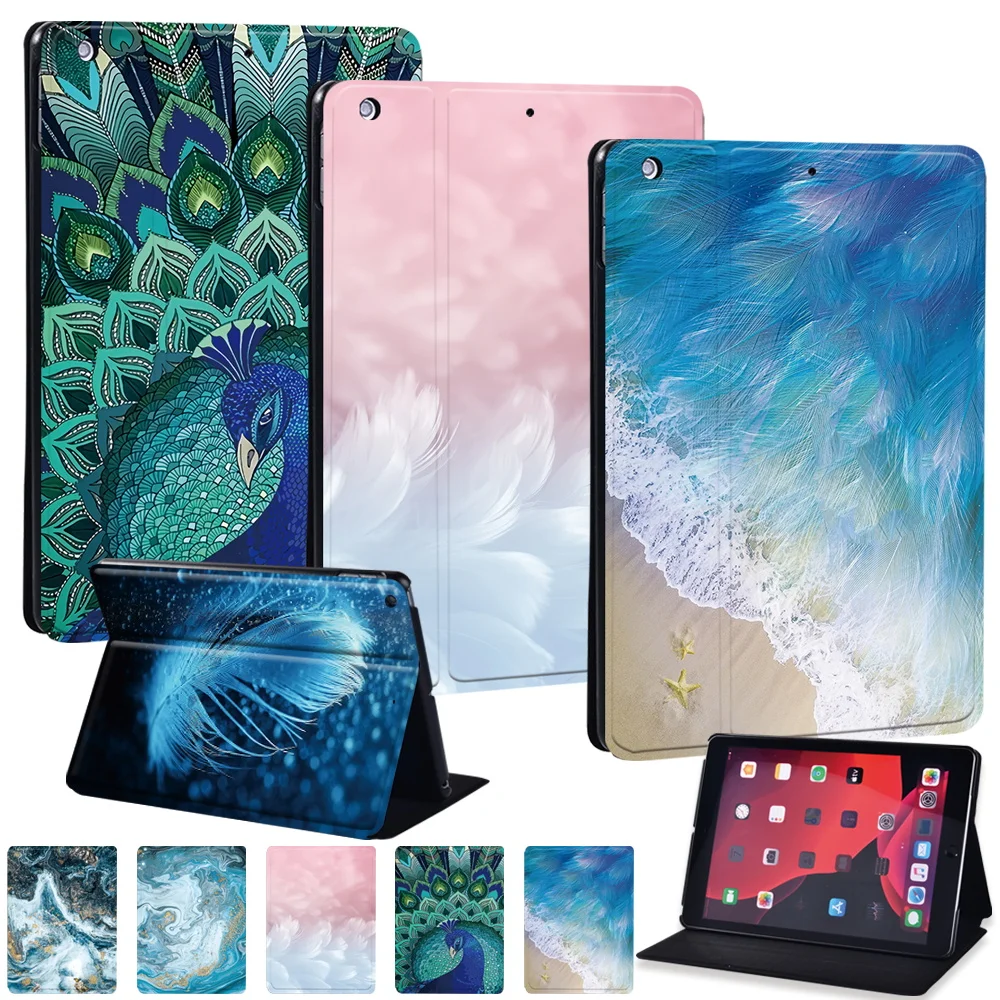 

Tablet Case for IPad 10.2 inch 9th Generation 2021 Leather Fold Stand Cover for Apple ipad 9 Marble Series Pattern Case