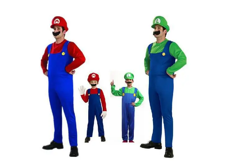 Funny Cute Adult Kids Anime Cartoon Super Game Luigi Cosplay Hats Red Green Cap Prop Party