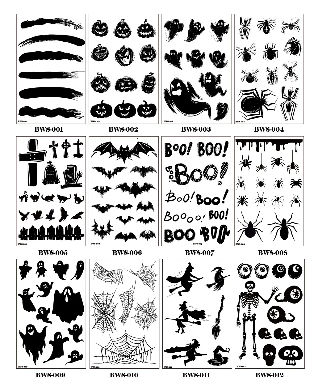 Waterproof Temporary Tattoo Stickers Black Bat Spider Web Water Transfer Tatto Stickers Halloween Makeup Stickers Fake Tatoo