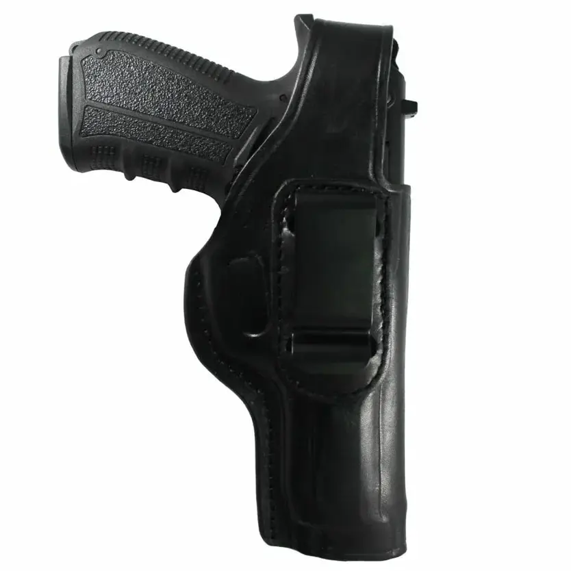 Ruger EC9 Real Cowskin Handmade Belt Thumb Concealed Carry IWB / OWB Break Pistol, Gun Holster Pouch