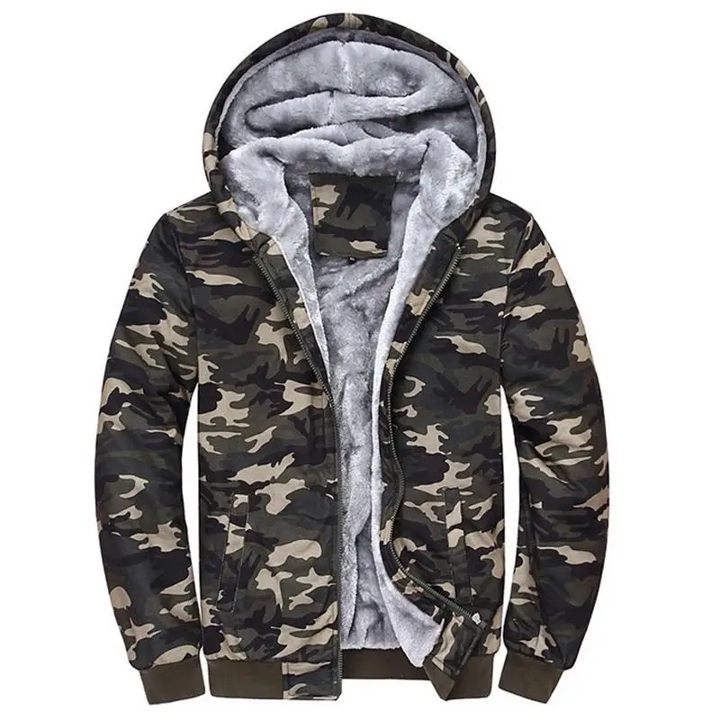 

Lanxirui Sweatshirt Men Camouflage Hoodies Tracksuits Thick Velvet Fleece Camo Coat Mens Hoodies Jacket Brand Clothing