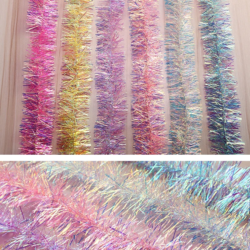 2 m wunderschöne bunte Folienmörder Weihnachtsbaum Girlande Geburtstag Party Hochzeit Dekor Thanksgiving Home Dekoration Lieferungen – Detail 10