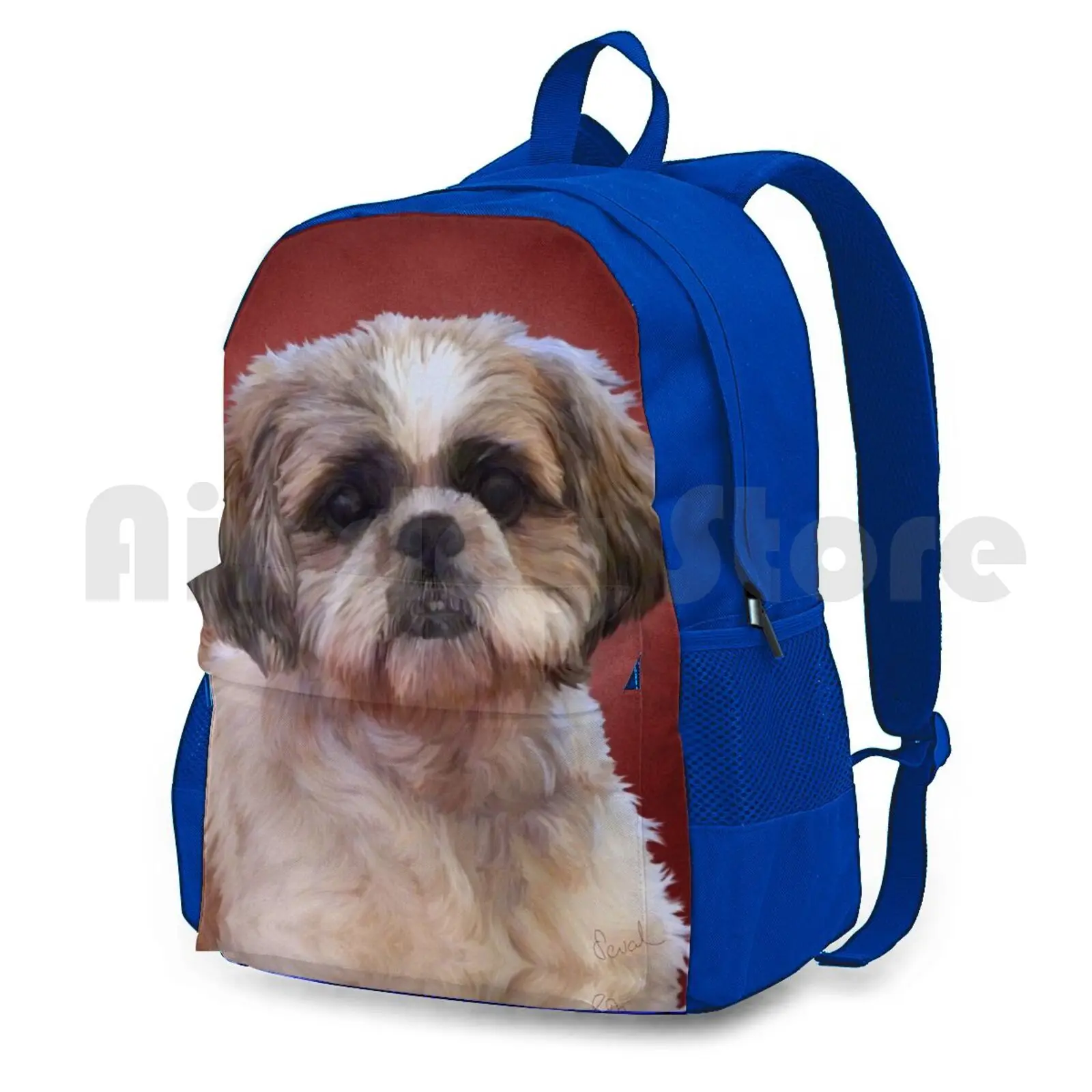 Shih Tzu Dog Outdoor Hiking Backpack Waterproof Camping Travel Shih Tzu Dog Canine Pet Domestic Animal Pet Portrait