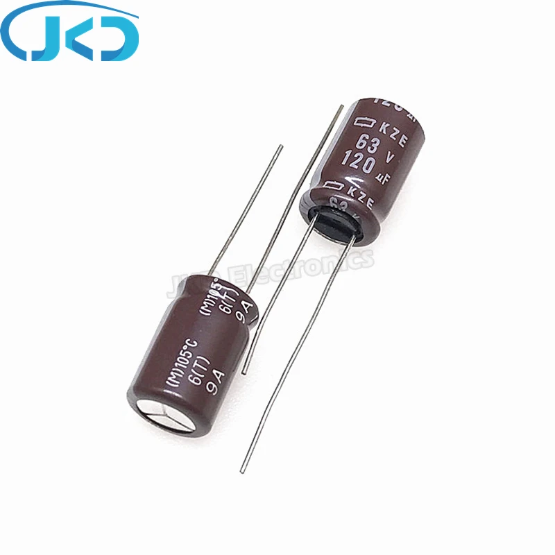 10pcs/lot 63v 120uf NCC KZE Series 10*16mm high-frequency low-impedance aluminum electrolytic capacitor 120uf 63v NIPPON