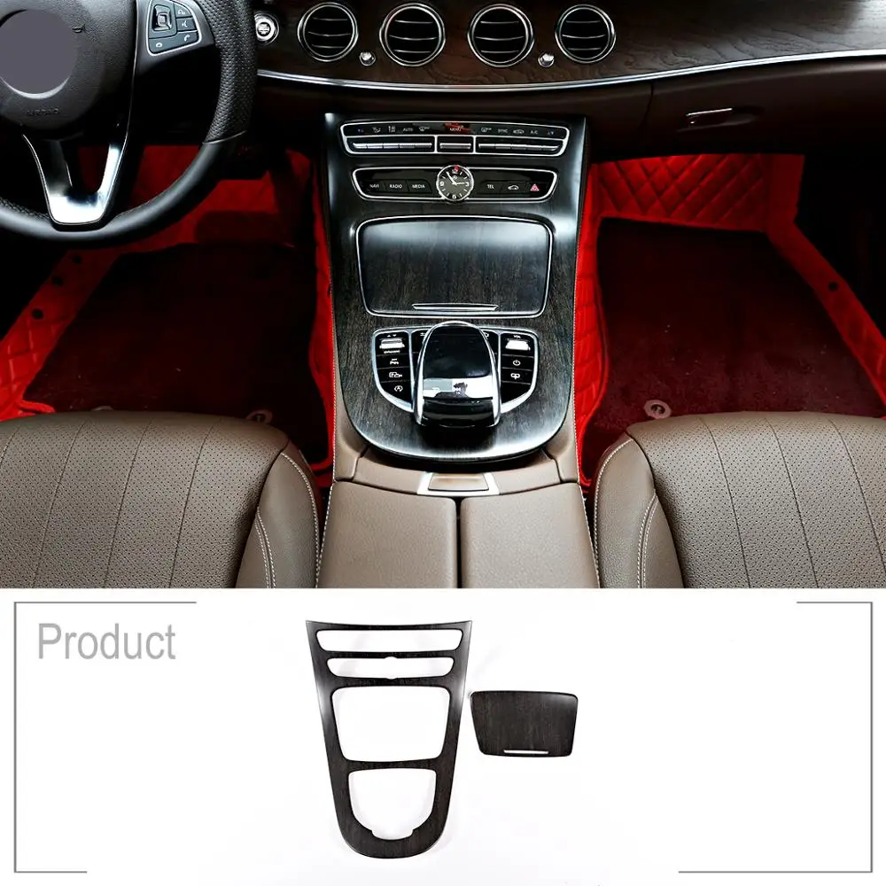 For Mercedes Benz W213 E Class 2016 2017 2018 ABS Oak Wood Colour Center Console Gear Shift Panel Frame Cover Trim Stickers 2pcs