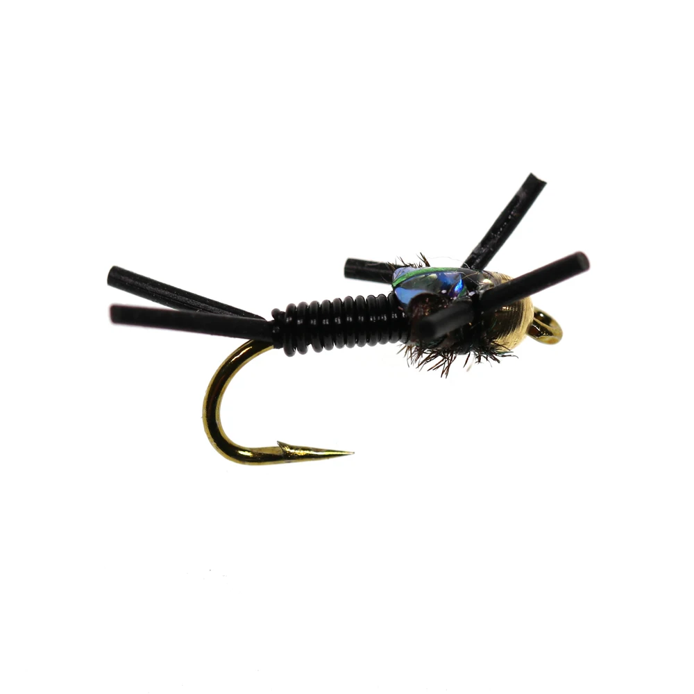 ICERIO 8PCS Copper John Rubber Legs Nymphs Tying Hook Trout Fishing Fly Lure Baits