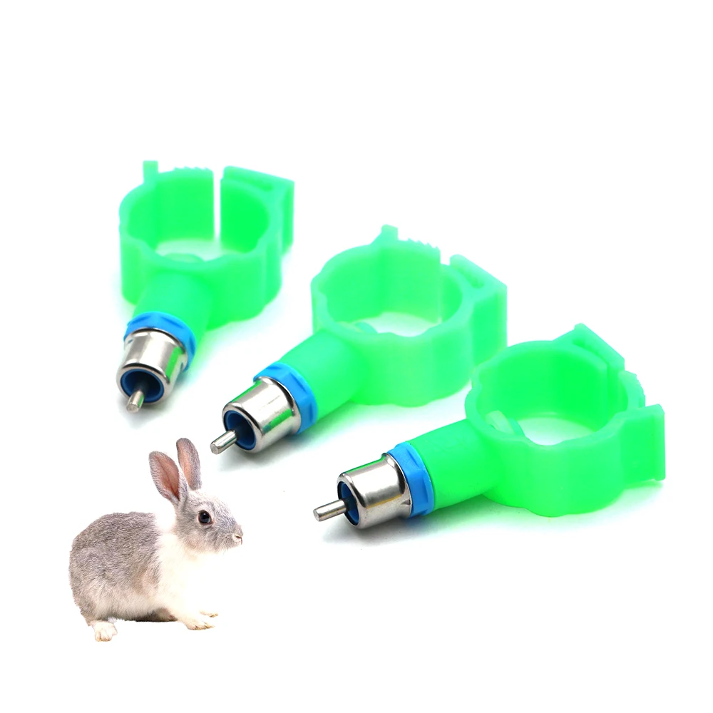 3PCS Green Rabbit Spring Drinker Automatic Drinkers Waterer Drinking Device Farming Wool Rabbits Hare Cage Equipment Supplies