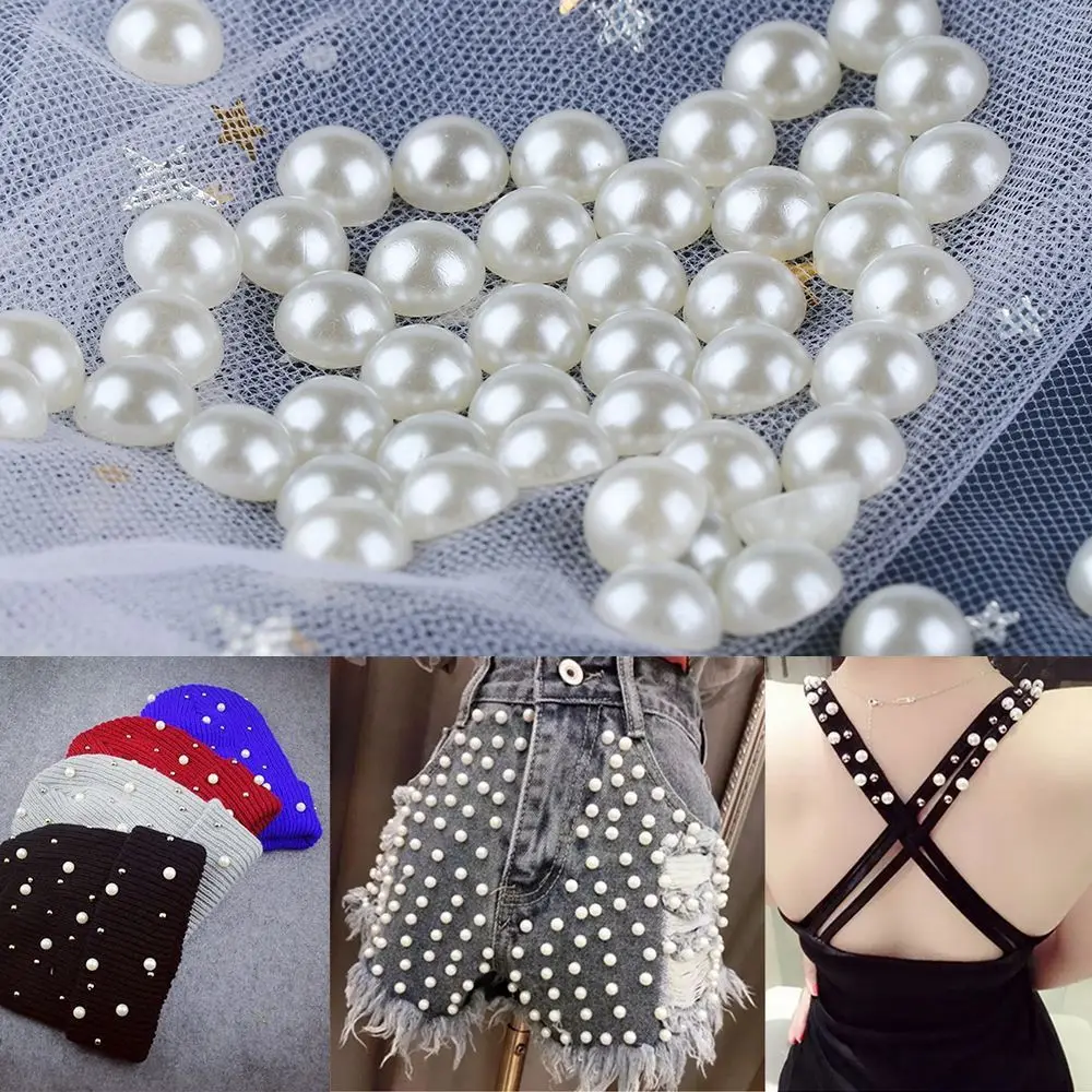 30/50pcs Half Round Pearl Rivets Button for Cloth Pants Hat Bag Shoes Decoration DIY Crafts Garment Accessories DIY Scrapbooking