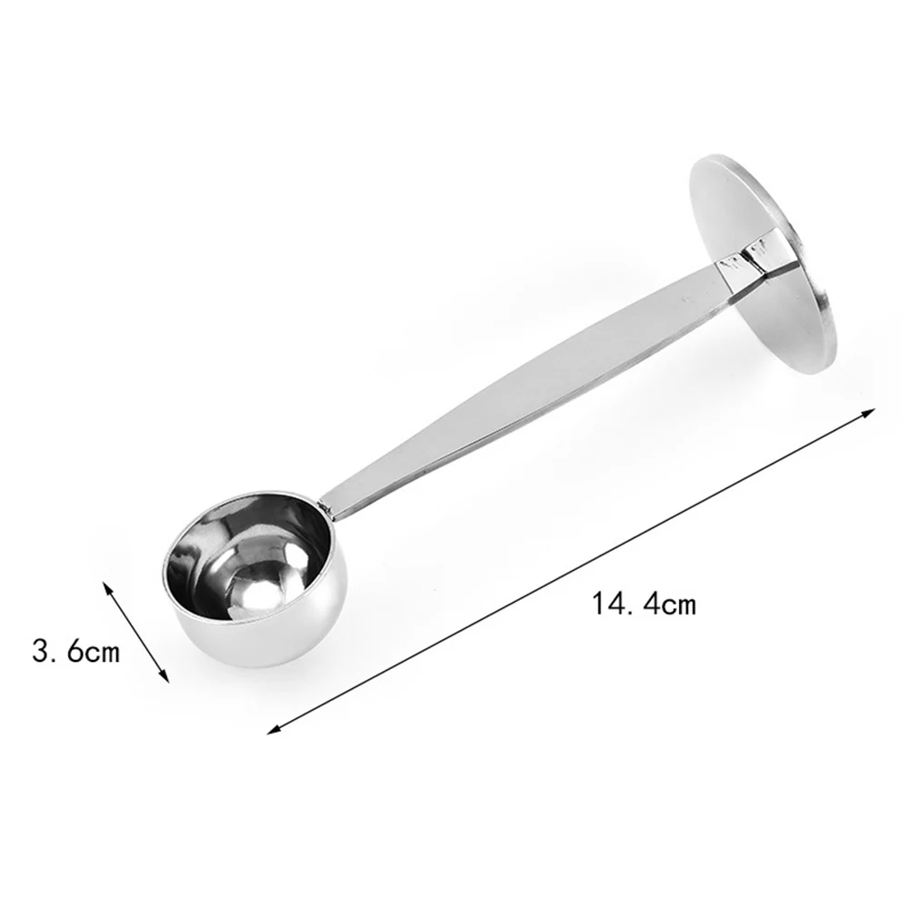 Coffee Scoop 2 In 1 Stainless Steel Coffee Spoon Coffee Tamper for Measuring Grinding Coffee Beans Standing Soop for Home Office