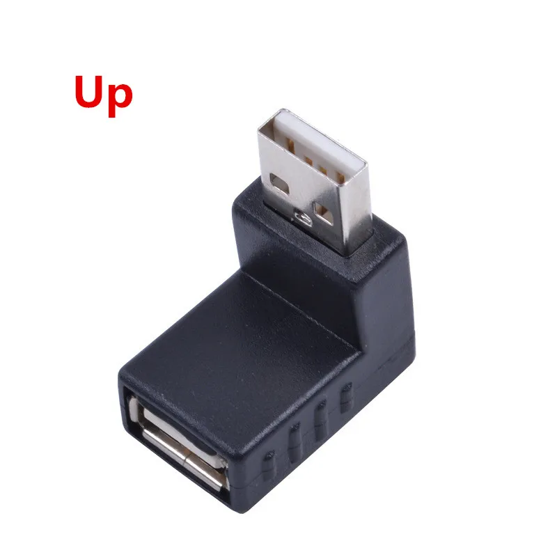 محول موصل USB 2.0 ، زاوية أعلى وأسفل ، 90 درجة ، ذكر إلى أنثى ، للكمبيوتر
