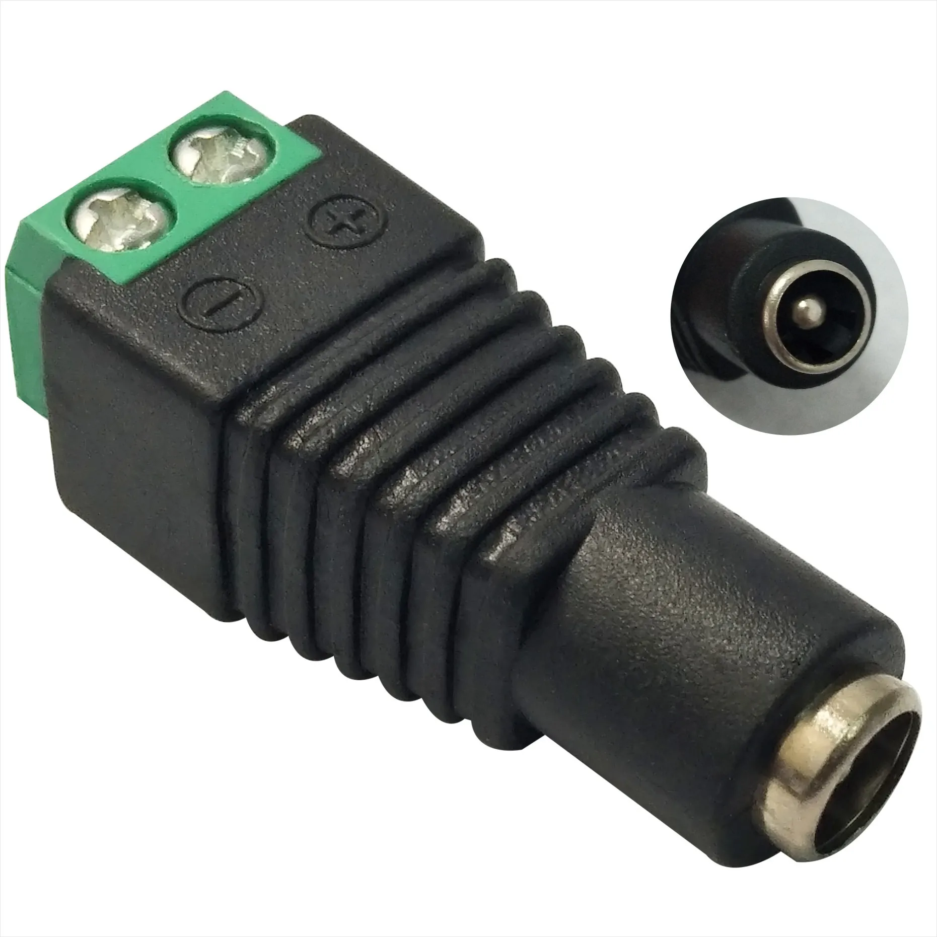 Female Male DC Connector 5.5mm x 2.1mm Power Jack Adapter Plug Cable Connector For LED Strip Security Cameras