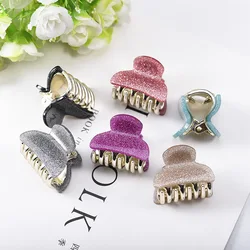 1PCS Fashion Trumpet 4CM  Shining Solid color Hair Claws Acrylic Solid Hair Clips For Girl Hairpins Hair Accessories