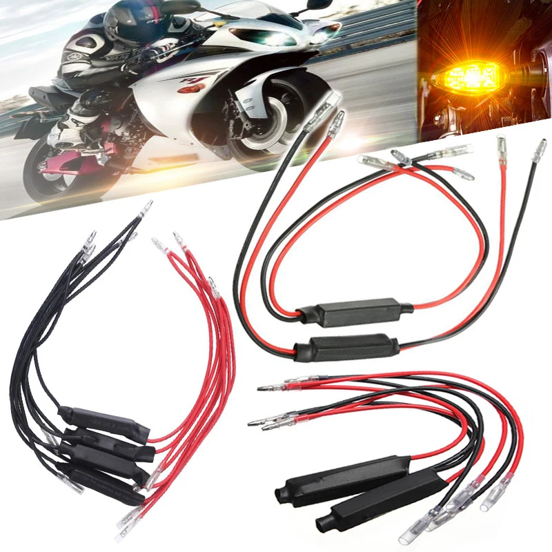 4Pcs/set 12V Motorcycle Turn Signal Indicator Resistor Adapter LED Load Resistor Flasher Eliminate Faulty Decoder Fix Error