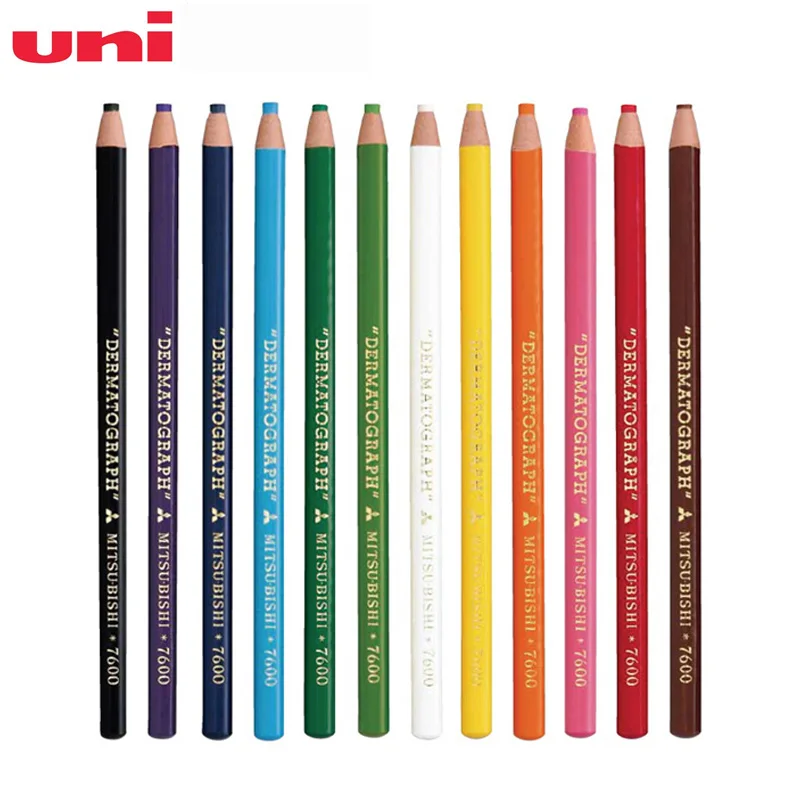 12pcs Japan Uni 7600 Oily Crayons Roll Paper Industry Pencil Type Environmental Hand Tearing Multicolor Optional