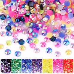 3-5mm 10000pcs/bag  Jelly Resin Round Non Hotfix Flatback Rhinestoens For Clothes Cup Bag 3D Art Decoration