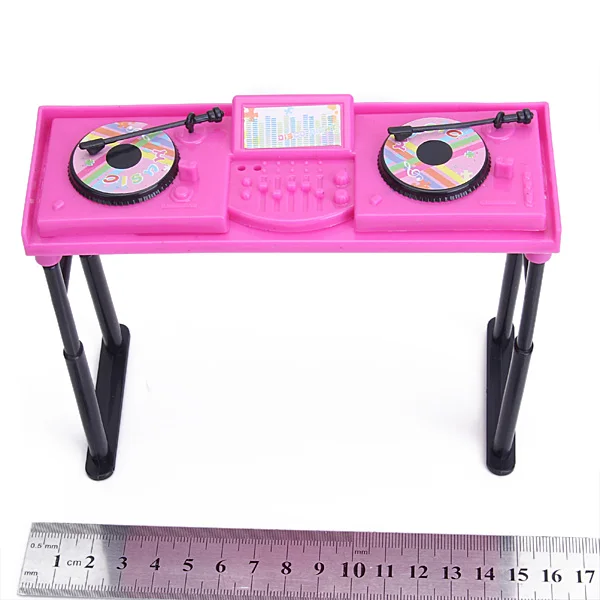 Nuovi Arrivi Miniatura casa delle bambole Rosa Shocking Musica Console Set Per La Bambola Collezione Kids Classic Giocattoli Bambole Accessori