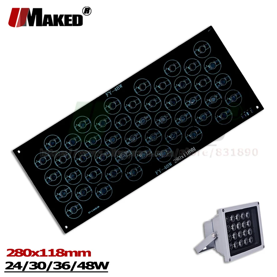 

280x118mm LED PCB 24W 30W 36W 48W RGB LED Aluminum Plate Heatsink High Power PCB Plate For Outdoor Light Landscape Floodlight