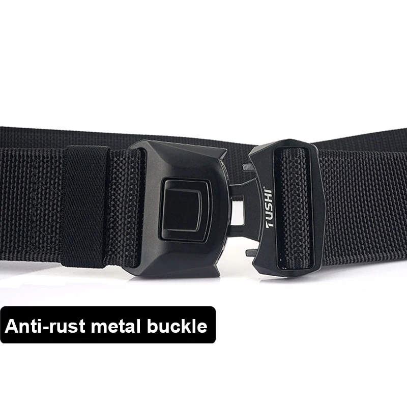 HSSEE 5cm Fashion Tactical Belt Metal Buckle Quick Release Heavy Military Army Belt Soft Nylon Outdoor Casual Wide Belt Male