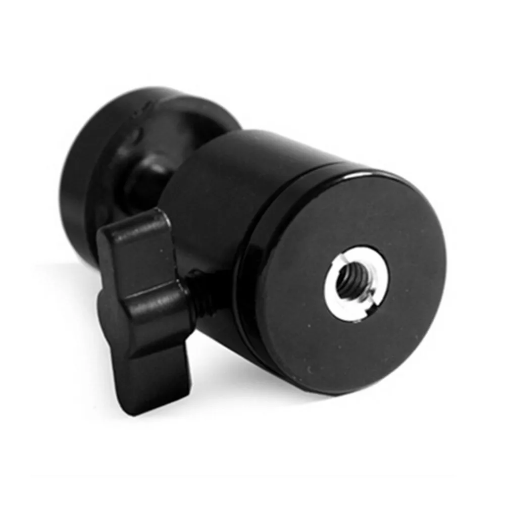 1/4 핫슈 마운트 어댑터가있는 미니 볼 헤드, 360 도 회전 알루미늄 삼각대 볼 헤드 DSLR 라이트 스탠드 Camrea 조인트