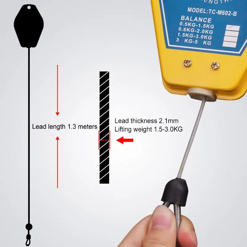 Imagem -06 - Mola Retrátil Balanceador Chave de Fenda Pendurado Chave Torque Gancho Aço Fio Corda Ferramenta Medição Titular Ergonômico Bal