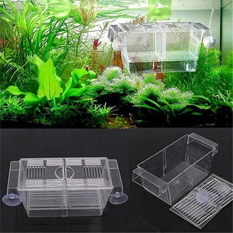 Aquarium Fish Tank Guppy Double Breeding Breeder Rearing Trap Box Hatchery