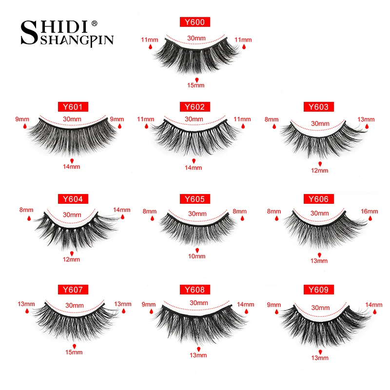 Shidishangpin 5/10Pairs Mink Wimpers Natuurlijke Valse Wimpers Dramatische Piekerige Pluizige Faux Cils Make Fake Lash Groothandel Maquiagem