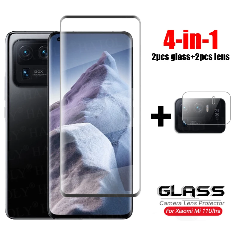 For Glass Xiaomi Mi 11 Ultra 3D Full Curved Cover Tempered Glass Mi 11 Ultra Camera Lens Film Screen Protector Xiaomi 11 Ultra