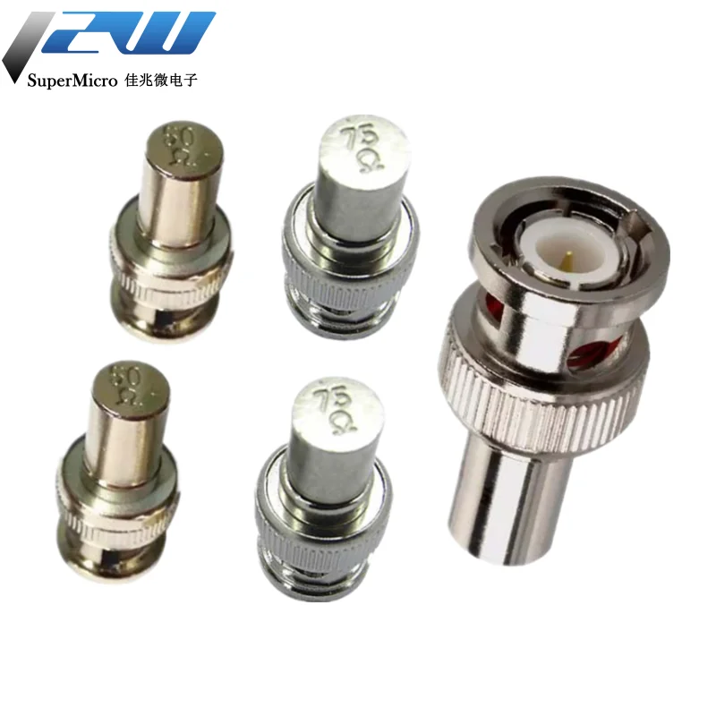 5pcs/lot 50Ohm/75Ohm BNC Male Plug Termination Dummy Load 50/75 Ohm BNC Male Terminator RF BNC Connector for CCTV