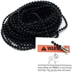 Black Color 10M Roller Roman Shade Blind Beaded Chain Cord White Plastic Roller Curtain Bead Blind Beaded Cord for Roller Blind