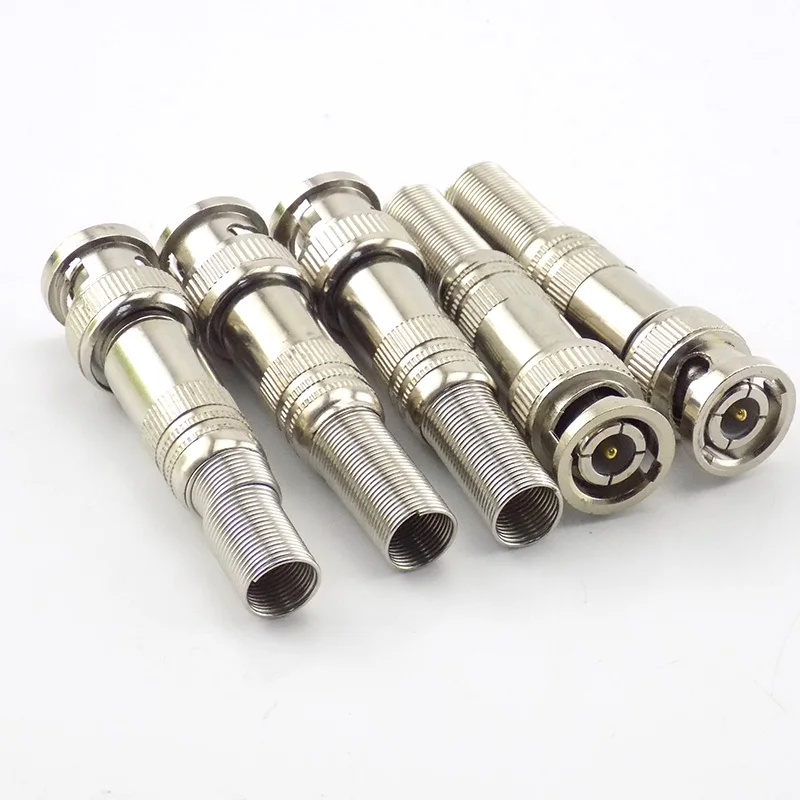 5pcs BNC Male Connector Solderless Jack Coaxial Twist-on Adapter for CCTV Camera Accessories Surveillance Kit System