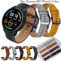 Leather Watchband Strap For Xiaomi MI Watch Color sport Smart Wristband Bracelet For Amazfit GTR 47mm GTR 4 3 2 2e Accessories