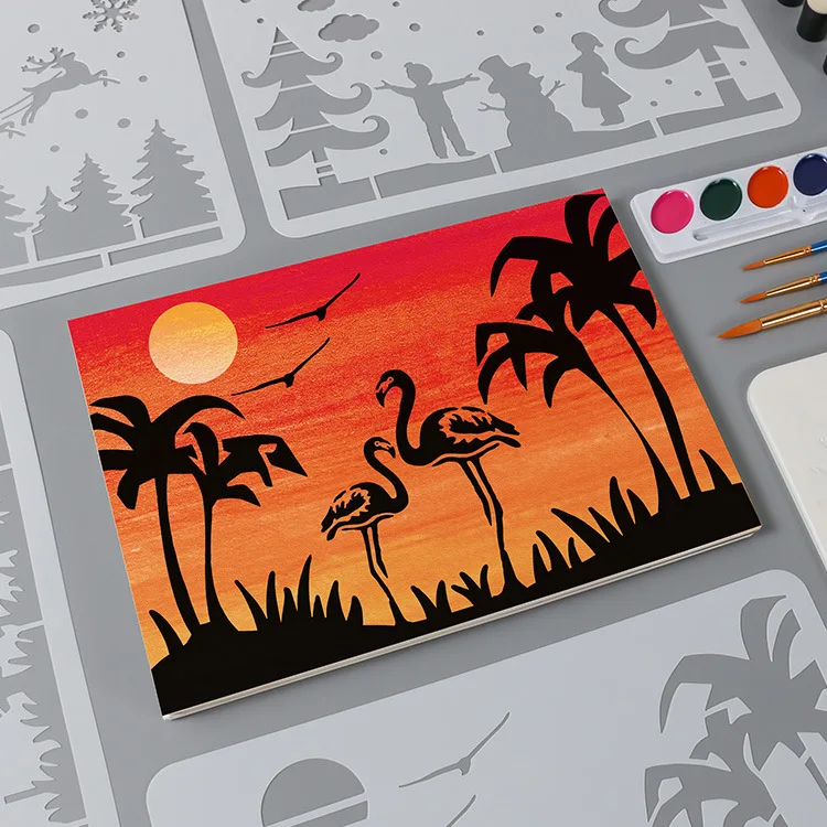 16 шт./набор, трафареты для рисования стен