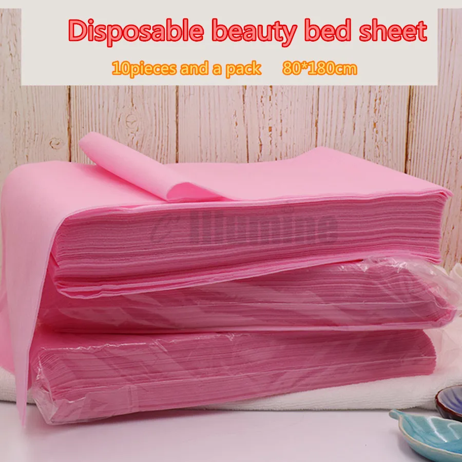 50Pieces 80*180cm Disposable Beauty Salon Bed Sheet Thickened Pink Mattress Cover Non-woven Beauty Salon Massage Bed Sheet