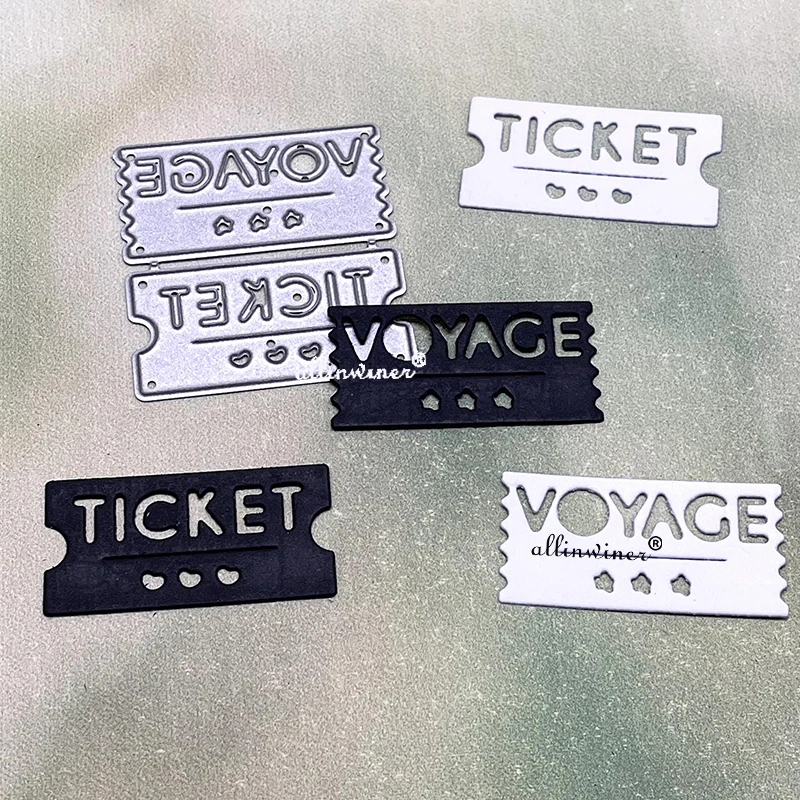 New Travel ticket decoration Metal Cutting Dies for DIY Scrapbooking Album Paper Cards Decorative Crafts Embossing Die Cuts