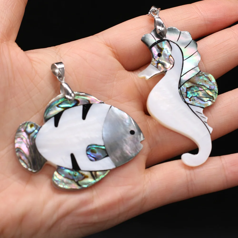 Natural Stone Shell Pendant Exquisite Animal-Shaped Charms For Jewelry Making Charms DIY Necklace Accessory