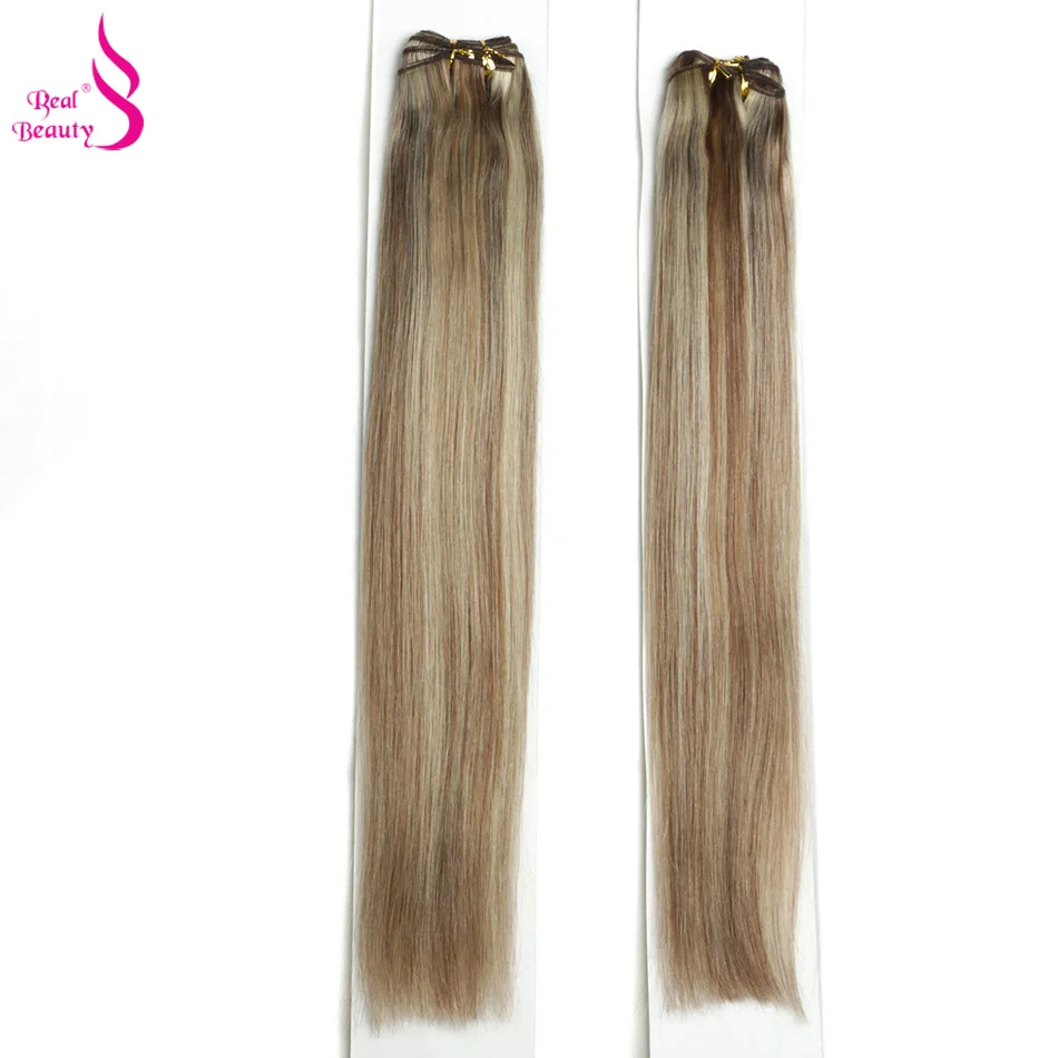 Real Beauty Brazilian Straight Hair 613 Bundles 100% Human Hair Weaving Platinum Blonde Color Bundles Remy Ombre Hair Extensions