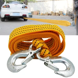 3Ton 3m Powerful Car Towing Rope Auto Tow Cable Strap Bind Pull Rope with Hooks Towing Ropes Suitable for Car Motorcycle Vehicle