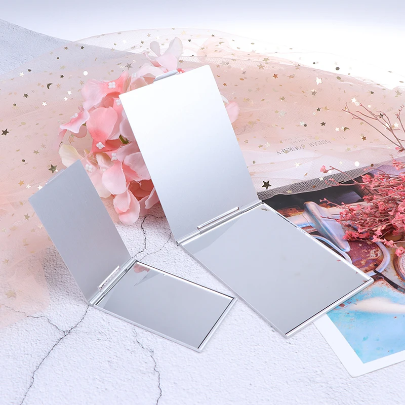 1PCS Pocket Rectangle Makeup Folding Mirrors Portable Compact Cosmetic Mirror Ultra-thin Folding Make Up Mirror Personalised