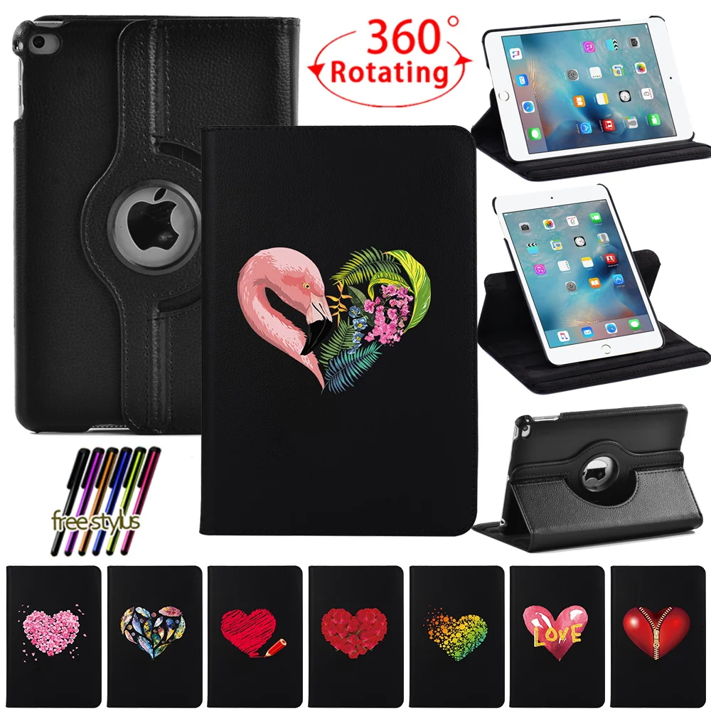 

Tablet Case for Apple IPad Mini 4/5 7.9 Inch 360 Rotating Case Automatic Wake-Up Cover +Free Pen