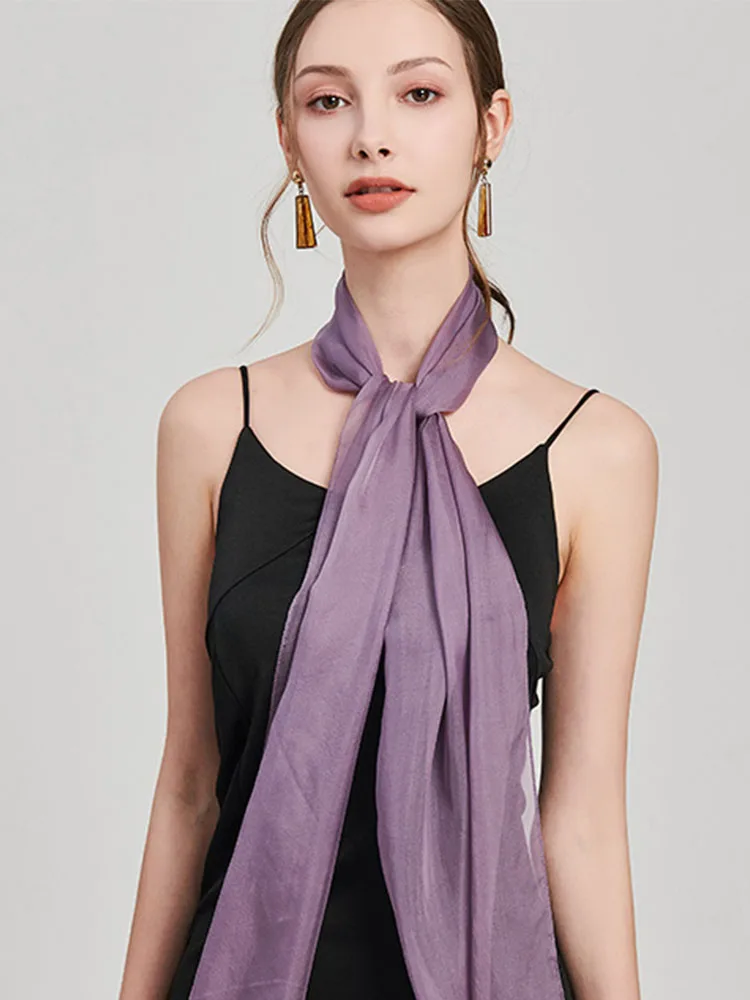 100% Pure Silk Chiffon Scarf Solid Red Long Neck Scarves Women Kerchief Bufanda Mujer Summer Thin Real Silk Hair Scarves Foulard