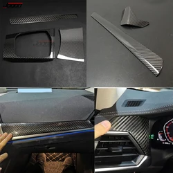 LHD / RHD Genuine Carbon Fiber For BMW M3 M4 G80 G82 G83 2021 2022 Car Center Console Dashboard Side Air AC Vent Gear Panel Trim