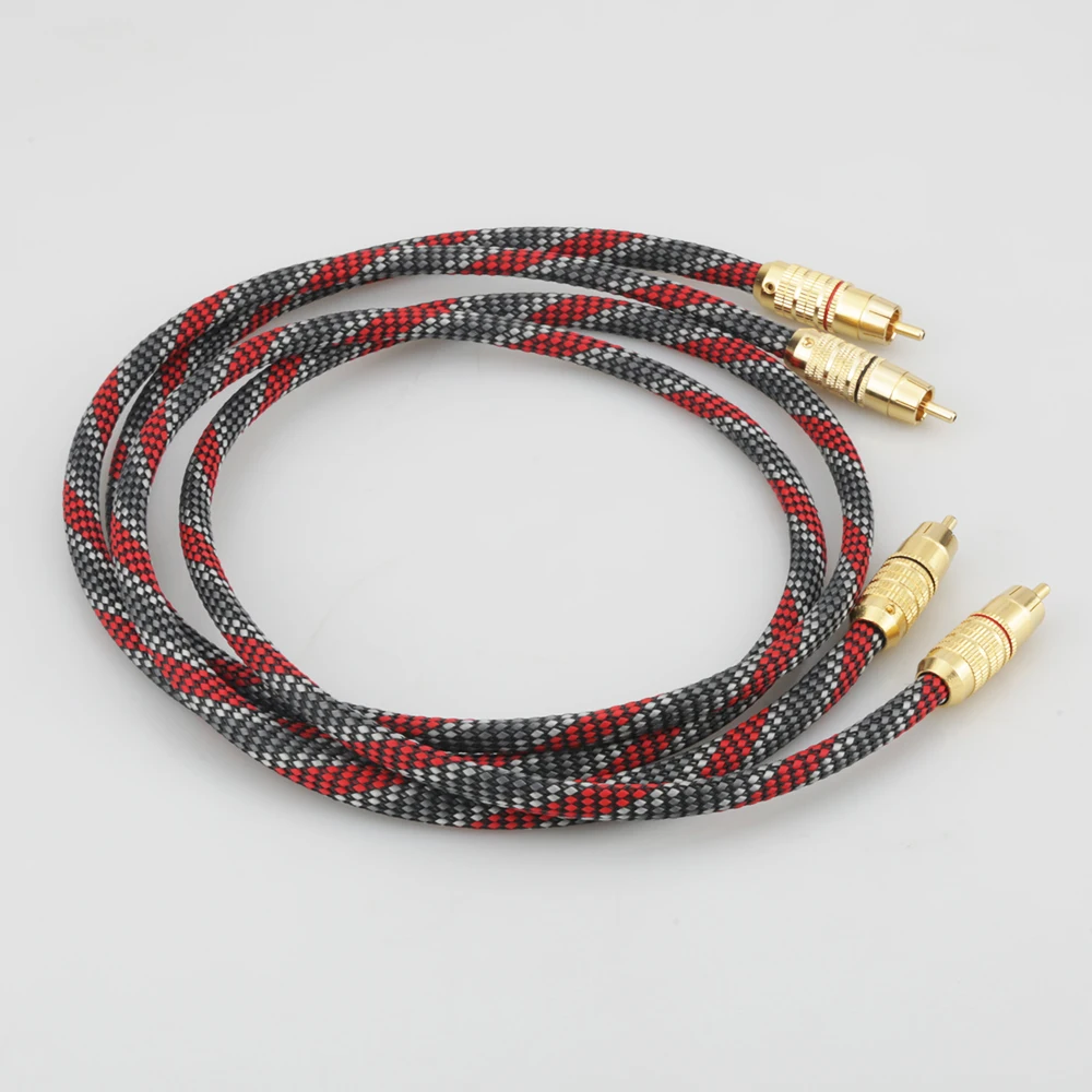 Audiocrast OFCทองแดงเต็มรูปแบบป้องกันAnalogue AudioสายPhono RCAสายเชื่อมต่อ 2RCA-2RCAสัญญาณสาย